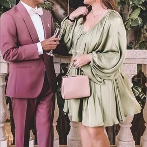 Cute silky green cocktail dress